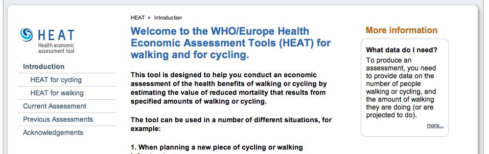 The answer: Health Economic Assessment Tool (HEAT)