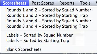You have the option of printing the sheets in squad number order or sorted by starting trap (similar to the squad assignments by starting trap).