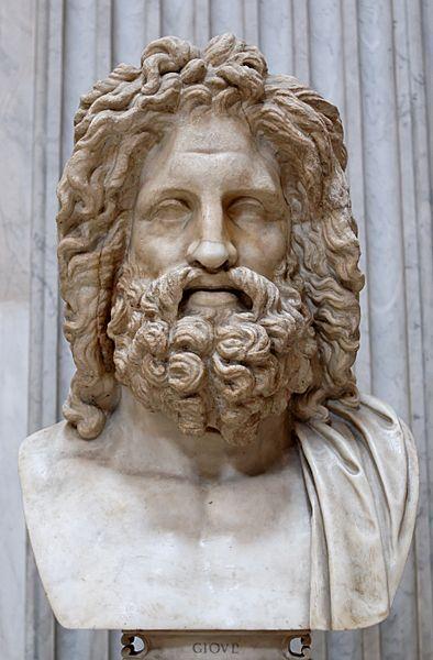 So-called Zeus of Otricoli. Marble, Roman copy after a Greek original from the 4th century. V) GREEK RELIGION AND MYTHOLOGY The ancient Greeks believed in the existence of many gods.