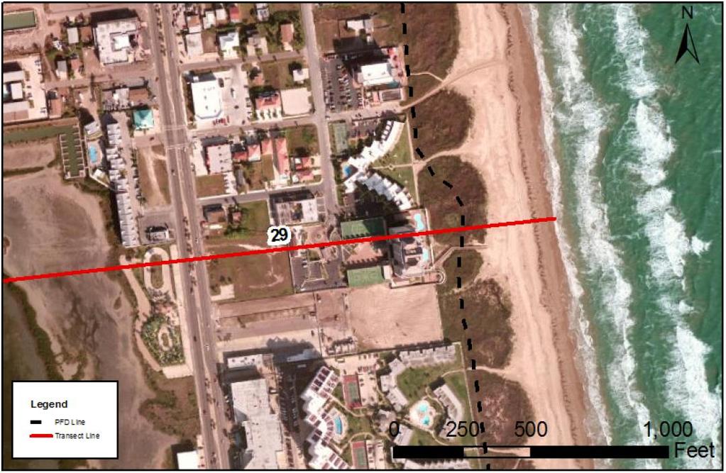 immediately landward and adjacent to the beach and subject to erosion and