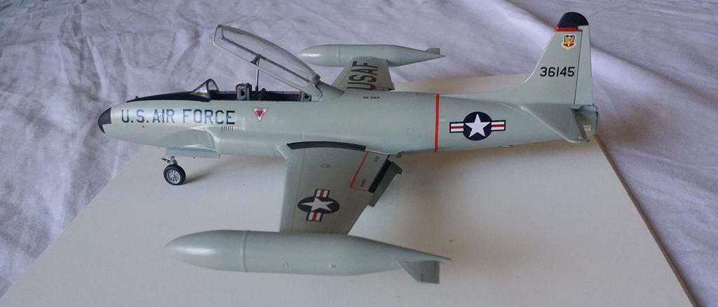 Modeling Reviews Great Wall Hobby 1/48 scale T-33 Step 5 is where the main landing gear wheel well is glued to the wing.