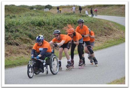 In a few words LONDON-BRUSSELS 2018 From 27 August to 1 September 2018, from London to Brussels, sixty passionate skaters and wheelchair users, covering 60 to 90 km a day for 6 consecutive days, the
