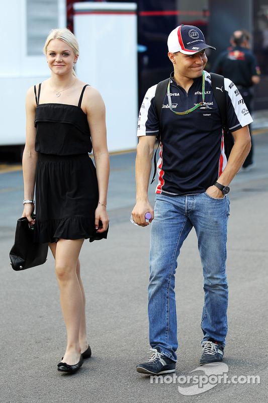 Bottas and Pikkarainen, who have been dating since 2010, are not a couple to shy away from the limelight.