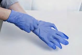 2 Wash or gel hands then put on clean gloves. 3 Suction.