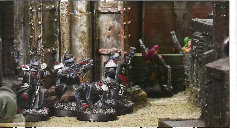 The Enforcers are hated and feared by the bulk of inhabitants being implacable and authoritarian efficiency with which they impose the laws of the Underhive.