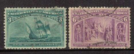 USED U.S. COMMEMORATIVES USED SETS, SINGLES & SE-TENANTS All Fine to Very Fine or better. 232 1893 3 Columbian Exposition... 16.50 13.25 233 4 Columbian Exposition... 7.25 5.
