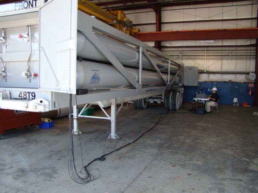 1. Acoustic Emission Testing Procedure 1. Place tube trailer in inspection area.