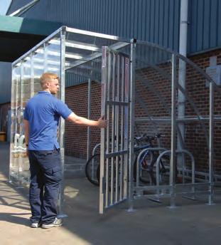 domed cycle compound, ideal for schools, colleges and workplaces. Tough, robust structure and gate with vandal resistant features.