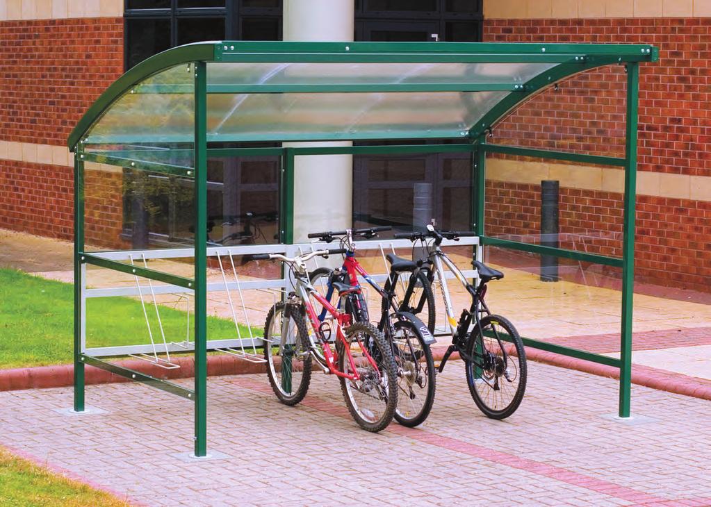 premier shelters Comes complete with twin-level integrated bike rack The Premier Cycle Shelter has a more curved, contemporary design intended to blend into both traditional and modern environments,
