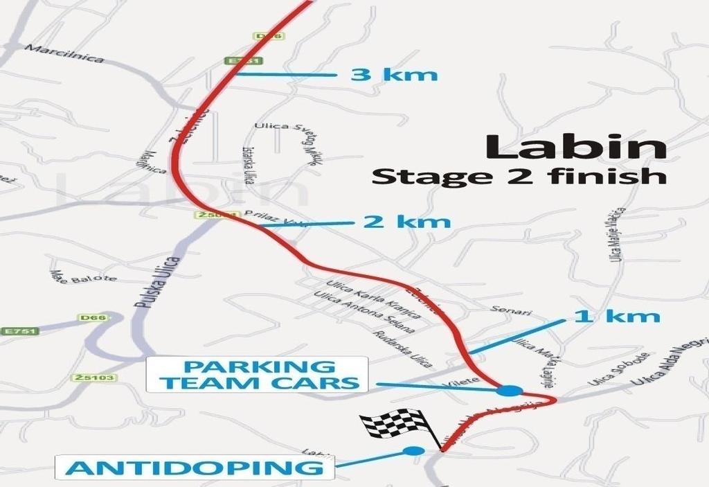 Last three km: Graphic of last three km: Dangerous points in 2 nd Stage: - Livade, km 21 - dangerous