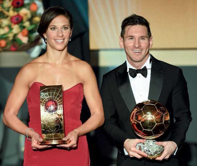ON THE BALL The world of football in brief Winners: Carli Lloyd was awarded the Fifa Women s World Player of the Year Award, while Lionel Messi of Barcelona walked away with his fifth Ballon d Or