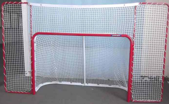 ) Tie remaining of Net B to both Backstop frames and Hockey Goal as shown in figure 5B and 5C.