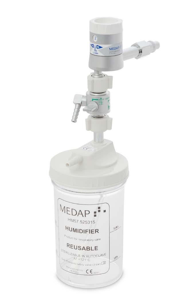 Accessories for flowmeters All MEDAP flowmeters come with a UNF 9/16 outlet to allow direct connection of disposable sterile water systems.