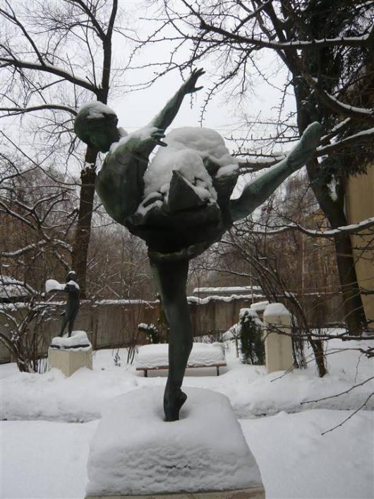 Ulanova, circa 1940, circa 2m high, bronze, Manizer Museum, Moscow. in the 1965 book, Soviet Ballet in the work of E.
