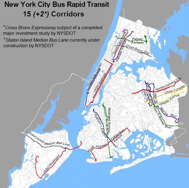 2. Bus Rapid Transit Current MTA study: 15 corridors selected. Fall 2005: Public workshops.
