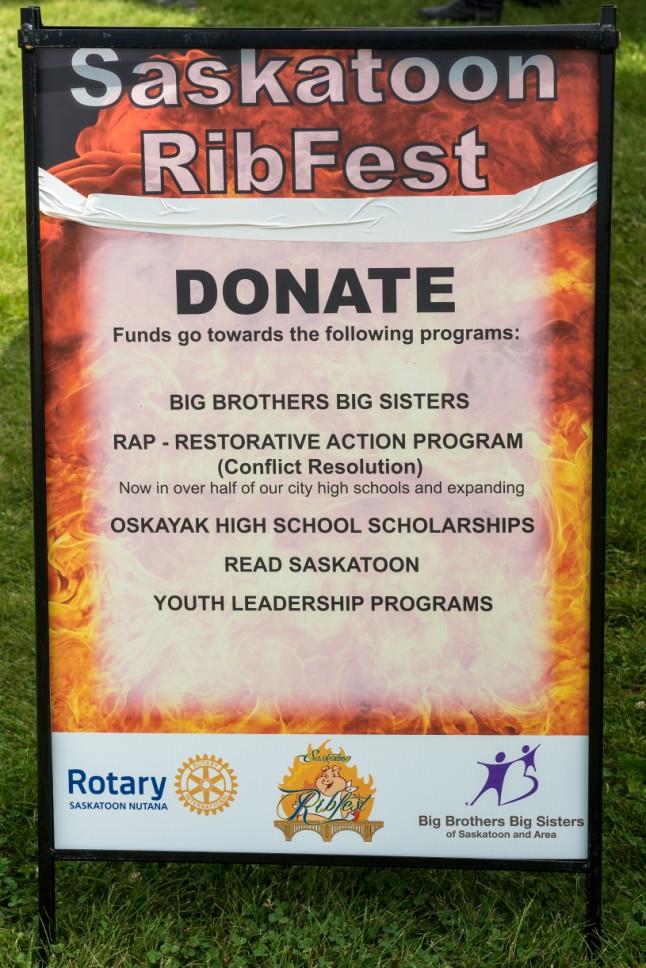 Support your community RibFest profits achieved by the Rotary Club of Saskatoon Nutana are directed towards Saskatoon agencies working in the areas of youth, First Nations, literacy and education.