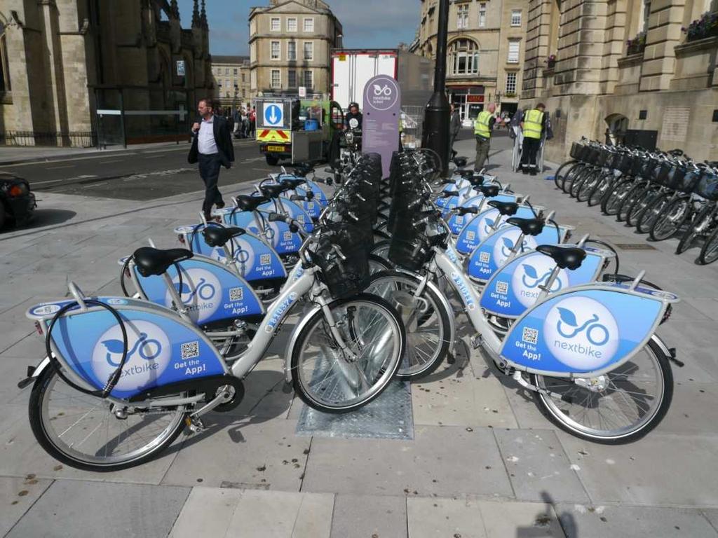 Alternative proposal: Nextbike l Nextbike has made an approach to RBWM l Existing schemes in Glasgow, Stirling, Milton Keynes and Bath l Would offer a mix of docked, dockless and virtual stations l