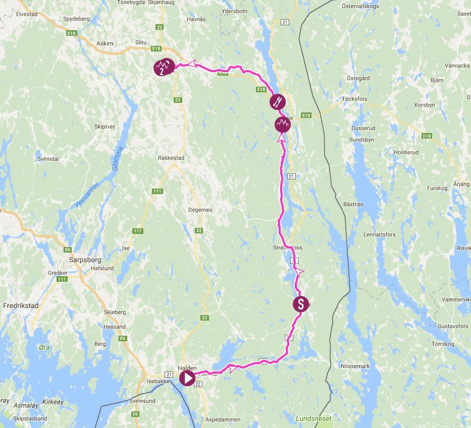 Stage 1, 18 th of August 2017 Halden Mysen, 101,5 km
