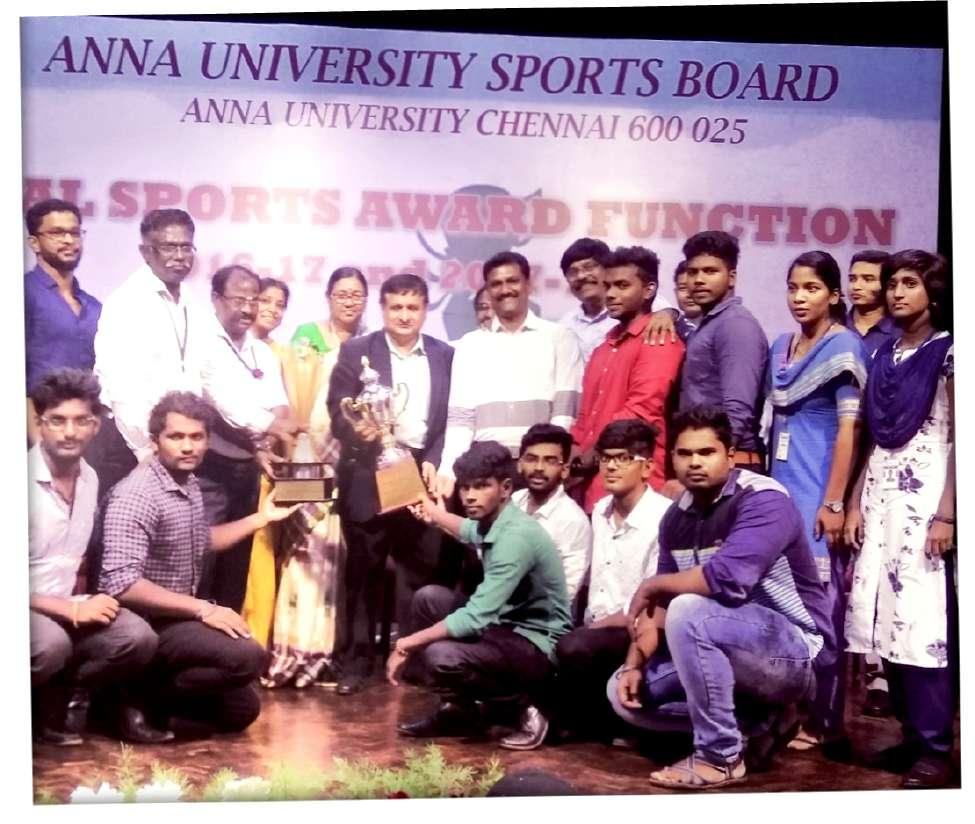 Anna university Zone I Overall Championship award - 2016-17