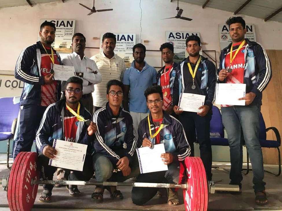 Our college Power lifting team got over all Third position in Anna
