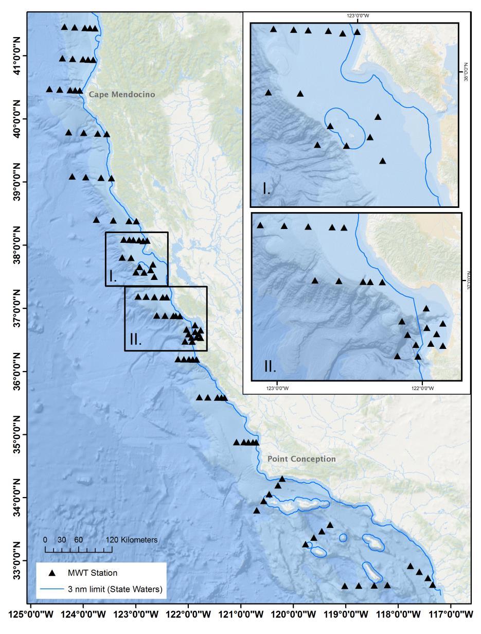 2016 Rockfish Recruitment and Ecosystem Assessment Survey Survey conducted May-June 2016 Adult anchovy not observed in north or core areas (square box insets).