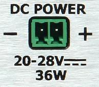 3.2.5 Power Connection The MGC-3200 requires an input power of 20-28 Vdc, 36 W to operate.