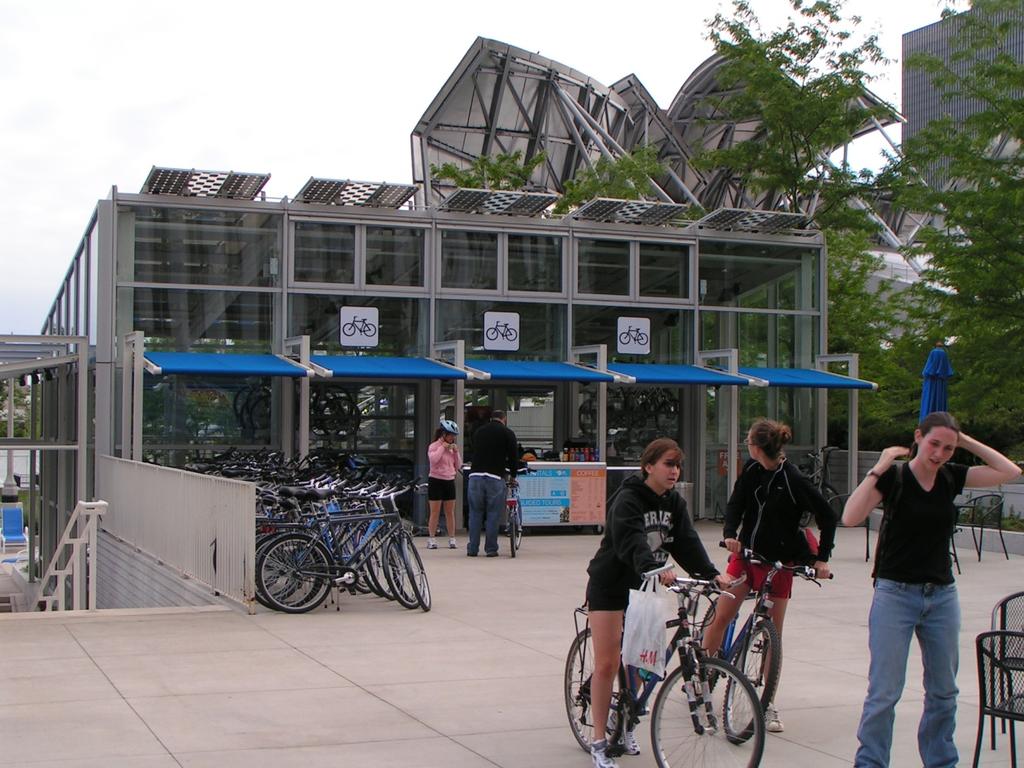 Bike Station in Millennium Park, Chicago Just above terminal