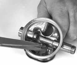 5) Using the nut driver from the tool kit, run the nut onto the inlet valve stem approximately 1 1/2 to 2 turns, leaving enough slack to allow installation of the lever.