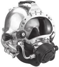 COMMERCIALLY RATED - PROFESSIONAL DIVING GEAR - DIVELAB TESTED marked The Kirby Morgan 57 helmet features our revolutionary new SuperFlow 450 Stainless Balanced Regulator.