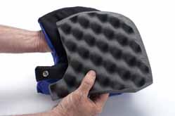 1) The neck pad block can go on either side of the top foams, against the neck or against the helmet shell or, the neck pad block can be removed.