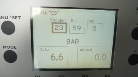 Dura Test Long-term Test Programme 0 23,59 hours Choose in the menu with MENU/SET button. MODE is pressed down for 2 sec.