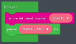 Pretty simple - it sends out the code and then sleeps for the amount of time set by ZOMBIE_TIME.