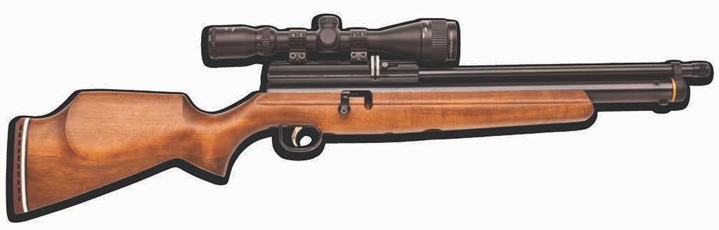 RAIDER 10 PCP Now with manual Safety Catch RAIDER 10XS Recoilless Precision steel choked rifled barrel Precision scope grooves High quality ambidextrous walnut stock Adjustable two-stage trigger