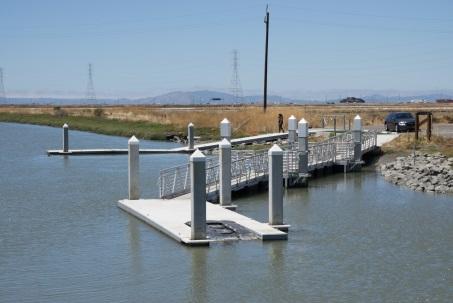 and Wildlife (CDFW) recently installed a high-freeboard dock and gangway on Mt Eden Creek in the northern portion of the ELER.