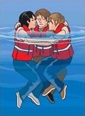 Huddle Retains body heat and increases survival time If there are several people in the water, huddling close, side to side in a circle, also will help preserve body heat.