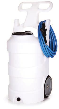 A 10 metre hose, control valve and nozzle allows the application of the pre-diluted disinfectant or detergent solution to an area. Vessel Capacity: Air Supply Required: Air Inlet Connection Approx.