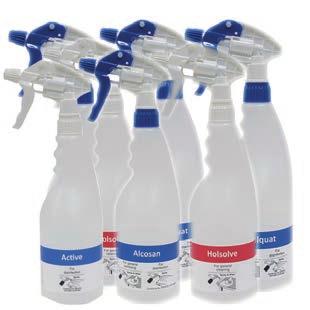 95 Trigger Spray A trigger spray mounted on a 750ml bottle, available in different chemical