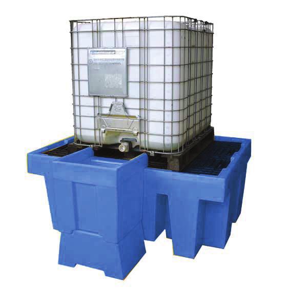Chemical Containment Units & Spill Kits IBC Bund Stands Polyethylene A range of IBC bund stands suitable for either one or two 1,000 litre tanks, with or without decant