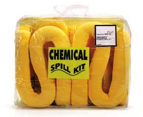 The kits come in the following sizes: 15 Litre Contains 1 x Clip-top carrier, 10 x Chemical Pads, 2 x Chemical Socks, Hazardous Waste Bag & Ties, 1 x