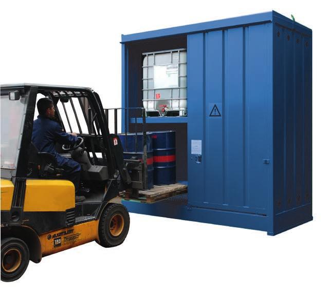 Specifications 4 x IBC or 16 x 200 litre drum storage container.