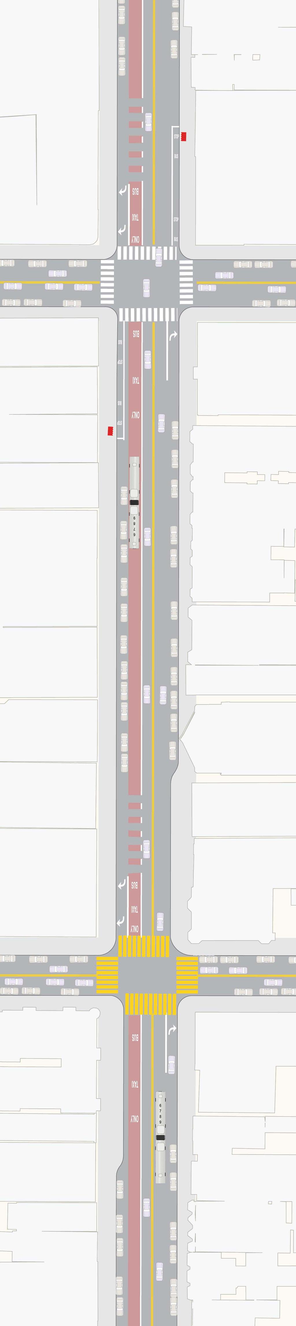 Proposal Detail: 22nd on southbound Mission from on both sides of Mission from to 23rd from at northbound Mission and 22nd St and at at northbound Mission and 23rd St Reconfigure Lanes ONLY No