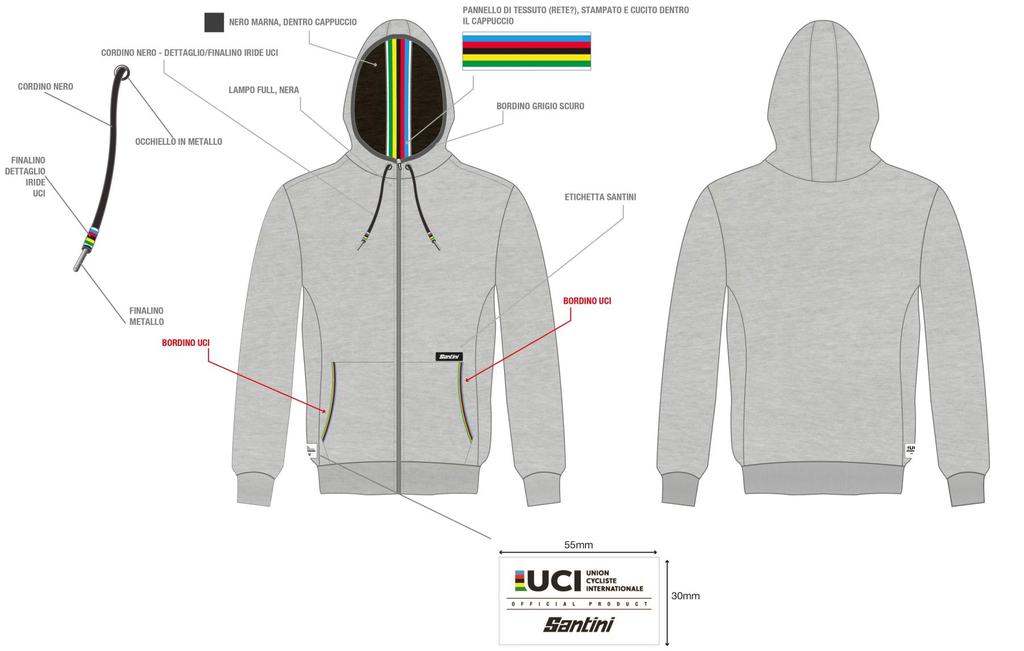 UCI LINE SWEATER RE 400 COT IRIDE Sweater in cotton thermofleece.