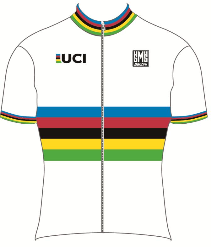 WORLD CHAMPION JERSEY New UCI logo, new design, new materials RE 942 75 WC The UCI logo has gone through a complete restyling.