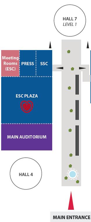 being close to the ESC Plaza and the Main Auditorium.