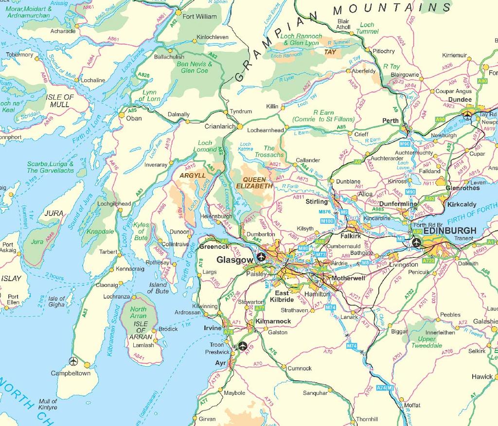 Appendix 3 Kilmichael Knapdale Oban Aea Inveaay Glenbante Glen Coe Aea Dunoon Adgatan Glen Ochy / Cainlaach Tosschs Caon Valley Kelty West Cental Scotland Cycling Feasibility Study
