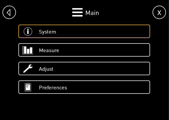 12. MAIN MENU SETTINGS Press Button 1 to access the main settings menu.
