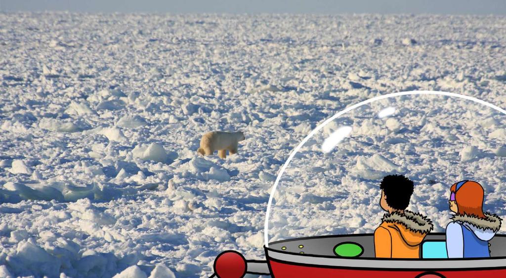 Datiz plunges into the water. He can t believe what he sees. It s a beluga whale! shouts Datiz. Datiz tells Peg, Beluga whales only live in the arctic ocean.