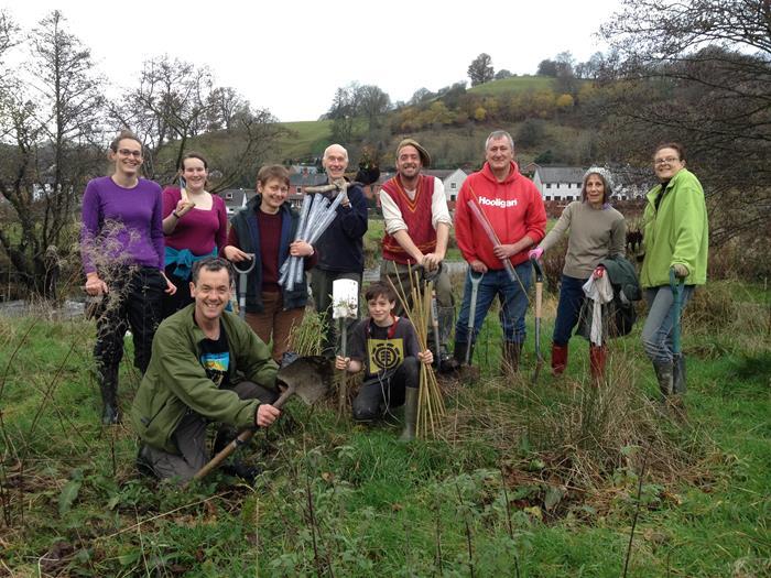 Case study 8 - Tree planting on the river Cain to improve natural flood management Young people from the Llanfyllin Young Carers, members of the Cain Valley River Group and members of the River