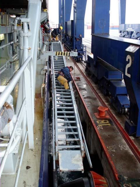 6.5 Actions taken As a reaction to the casualty, the ship s operators had a safety wire installed in the gangway pocket area on all the shipping company s vessels.