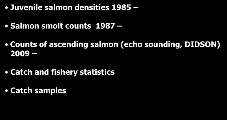 of ascending salmon (echo sounding, DIDSON) 2009 Catch and